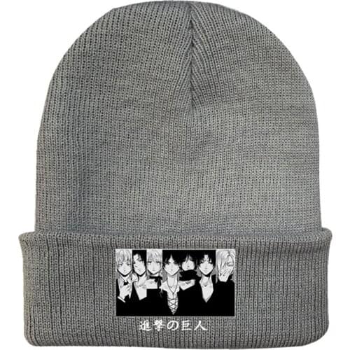 Attack on Titan Eren Jiyuu no Tsubasa Hip Hop Keep Warm Knitted Masked Hat Brimless Pullover Cap Headgear Helmet