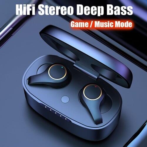 TWS Wireless Game Earphone HiFi Stereo Bluetooth Headphones ANC ENC Noise Cancel Deep Bass Earbuds AAC SBC Headset With Mic