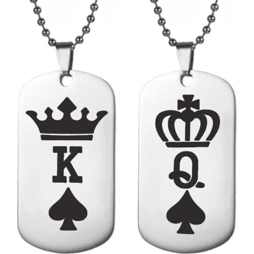 Hot Selling Accessories Stainless Steel Military Keychain Spade K Q Letter Military Pendant Pendant Pendant Can Be Engraved