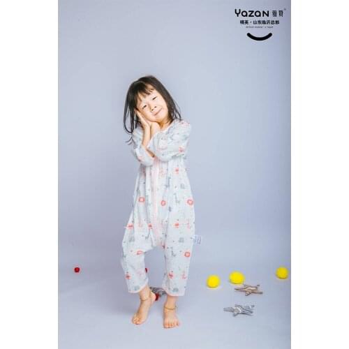 Yazan stretch gauze split leg sleeping bag newborn children home wear mobile clothing lightweight breathable quality Sleepsack