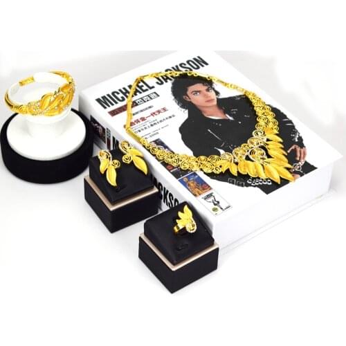 Sakura Love Africa Jewelry Set Bride Fashion Dubai Gold Bracelet Necklace Glamour Woman Earrings Morocco Banquet Wedding Gift