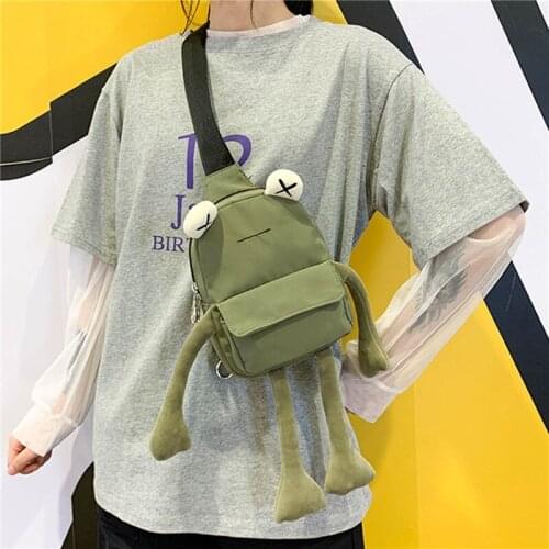 2021 Kawaii Frog Girl Messenger Bags New Women Crossbody Package Large Capacity Ladies Messenger Bag Fashion Women Shoulder Bags