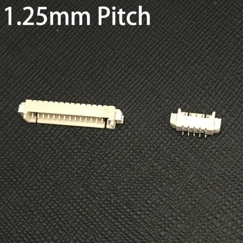 1.25mm Pitch 11P 12P 13P 14P 15P 16P Pins Single Row Horizontal Patch SMD SMT Female Socket Terminal Wafer Connector