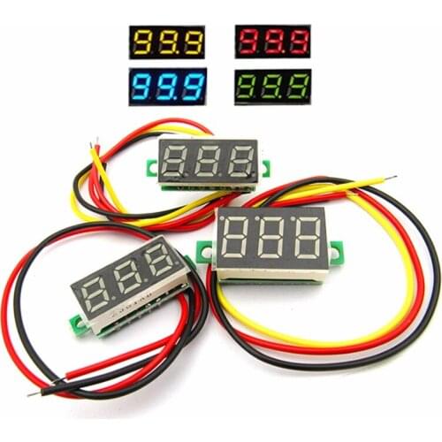 1PC electricity tools Digital voltmeter 0.36" 3 bits 3 DC high precision durable connecting electronic equipment accessories red