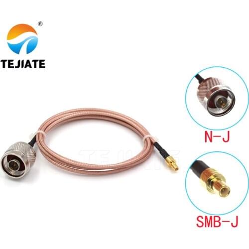 1PCS TEJIATE Adapter Cable N To SMB Type N-J Convert SMB-J 8-90CM 1M 1.5M 2M Length Connector RG316 Wire