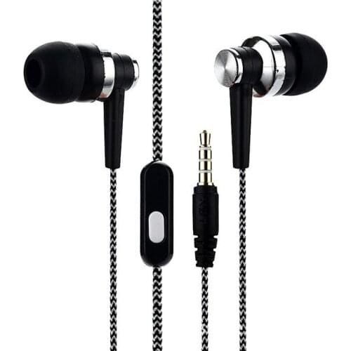 10PCS Mobile Phone With Wheat Wire Earphone In-ear Braided Wiring Cord Universal Music Subwoofer Headphone for Xiaomi Huawei