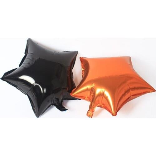 5pcs/lot 45*45cm Halloween Orange Black Star Balloons Aluminum Foil Balloon Halloween Theme Party Decorations