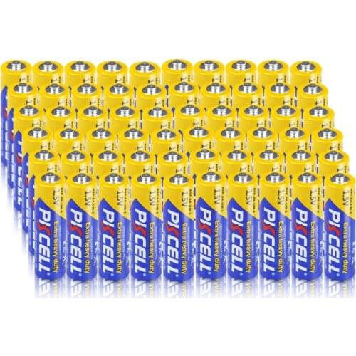 60 PCS PKCELL 1.5V AA R6P Battery Extra Heavy Duty Battery AA Size Carbon-Zinc Primary Batteries for Digital Thermometer