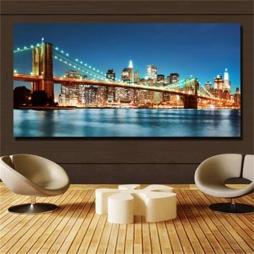 5d DIY Diamond Painting full square Cross Stitch scenic New york Brooklyn Bridge Diamond Embroidery long home Decorative