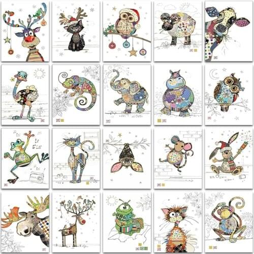 5D DIY Diamond Painting Cat owl ostrich Elephant deer rabbit Full Square&Round embroidery mosaic Cross stitch Paint home decor
