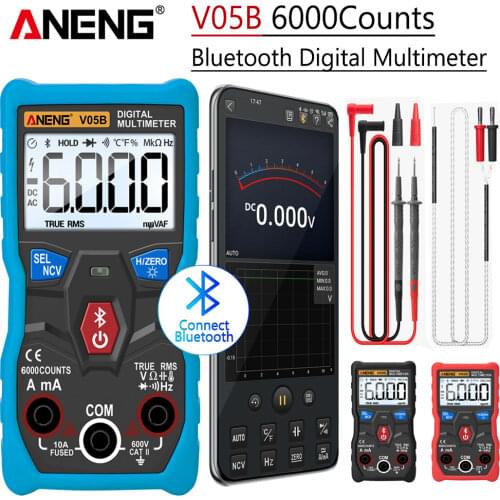 ANENG V05B Digital 6000 Counts Professional Analog Multimeter AC/DC Currents Voltage Mini Testers True RMS Bluetooth Multimetro