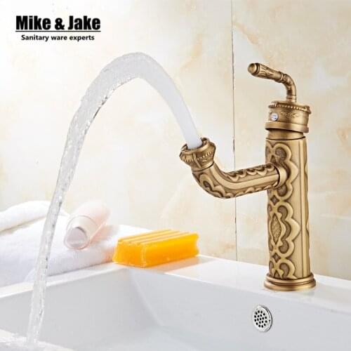 Antique brass bathroom basin faucet vintage basin mixer sink tap torneira banheiro basin mixer water antique faucet GYD6861