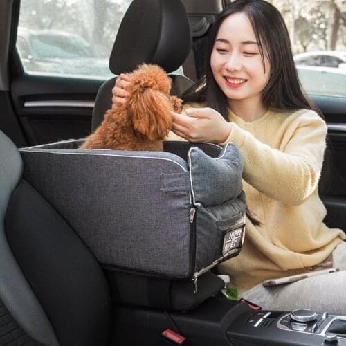 Car Control Console Pet Nest Portable Car Armrest Dog Cat Booster Highly Elastic PP Cotton Dog Mat Travel Bed