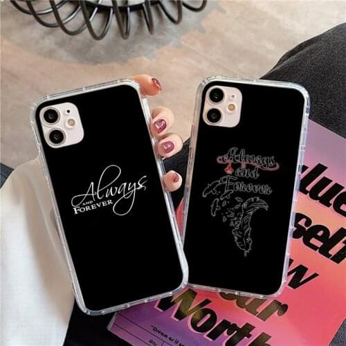 The Vampire Diaries Always And Forever Phone Case Transparent for iPhone 11 12 mini pro XS MAX 8 7 6 6S Plus X 5S SE 2020 XR
