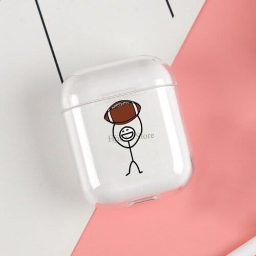 Football fan Cases For Apple AirPods 1 2 Case Clear Wireless Bluetooth Earphone Case Protective Shell