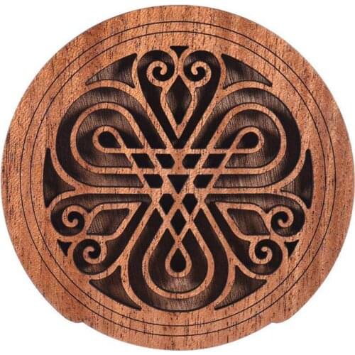 Guitar Wooden Soundhole Sound Hole Cover Block Feedback Buffer Mahogany Wood for EQ Acoustic Folk Guitars
