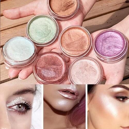 Face Highlighter Jelly Gel Eyeshadow Glow Body Glitter Festival Makeup Luminous Gold Liquid Highlighter Pink Bronzer Cosmetic