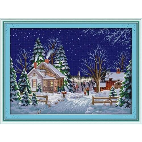 Country Walks Scenery Cotton Counted Cross stitch kits 11CT Accurate Printed Embroidery DIY Handmade Needlework Home Decor