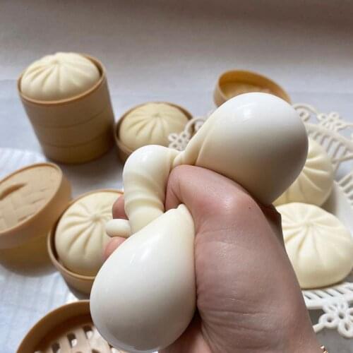 Simulation Steamer Buns Slow Rising Stress Relief Squeeze Toys TPR Venting Ball Funny Prank Toys Kids Gifts