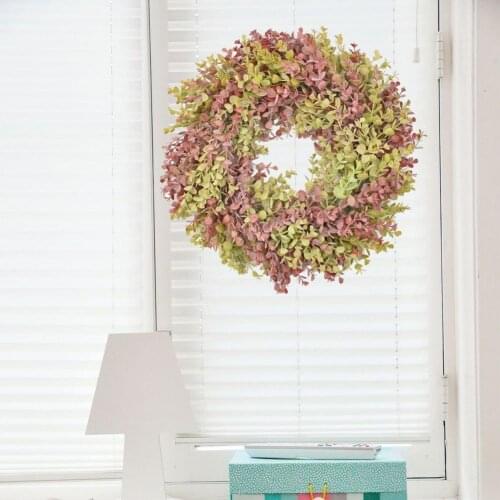 Artificial Flower Leaf Wreath Wall Window Door Hanging Yellow Garlands Wedding Decoration Festival Easter Hanging Rattan