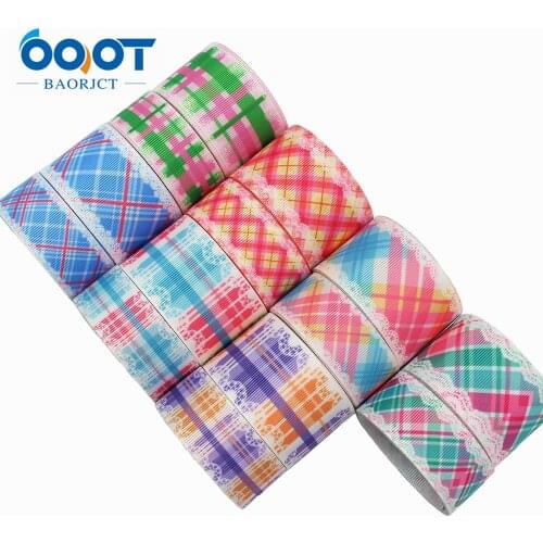38/25MM,10Yards Geometric Stripes Thermal Transfer Printed Grosgrain Ribbons Bow Cap Accessories And Decorations L-201022-1233