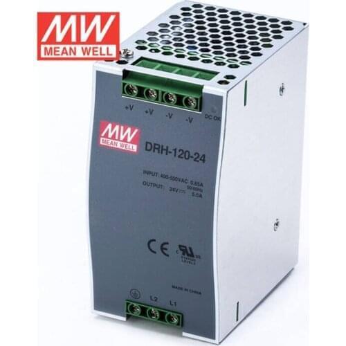 Mean Well DRH-120 series DC 24V 48V meanwell 120W Single Output Switching Industrial DIN RAIL Power Supply