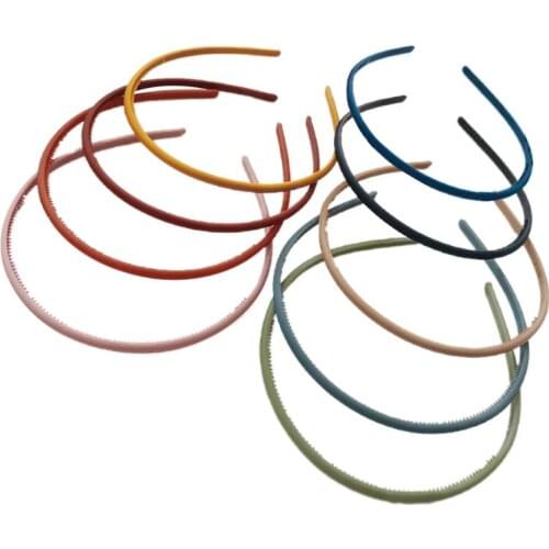 2021 New Fashion Thin Headband Solid Color 9PCS Nonsilp Matte All Match Hair Hoop Skinny Headband For Women