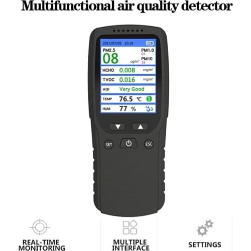 DM106A Portable Multi-Function Gas Detector PM2.5 Formaldehyde(HCHO) Air Quality Monitor Analyzer Meter Dust Sensor USB Charge