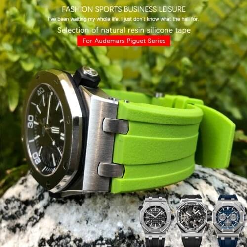 28mm Rubber Silicone Watch Strap Waterproof Colors Folding Buckle Watchband Perfert for Audemars Piguet Wrist Watch Accessories