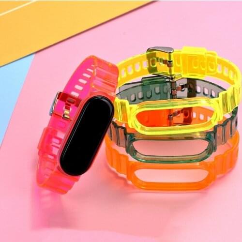 Strap For Xiaomi Mi Band 5 4 3 TPU Transparent Replacement Wristband Bracelet Watchband For Mi band 4 3 Band 5 Watch Accessories