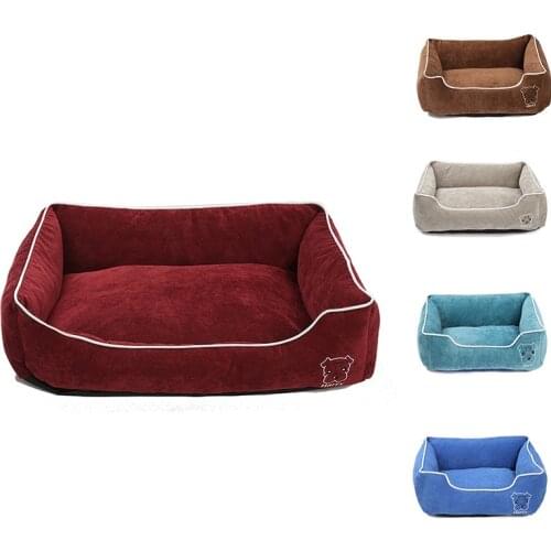 S-XL Large Pet Cat Dog Bed Warm Soft Cozy Corduroy Beds House For Small Big Dogs Washable Breathable Winter Pets Mat Kennel