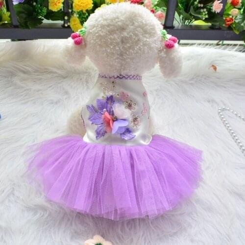 Dog Wedding Dress Party Pet Clothes Cat Puppy Doggie Dresses Small Dog Costumes Apparel Yorkshire Pomeranian Poodle Bichon Skirt
