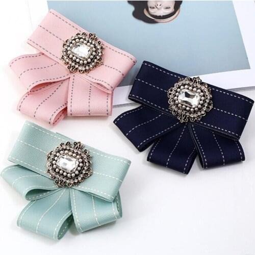 Ribbon Brooch Women Collar Bow-Knot Exquisite Brooches Cute Elegant Small Fresh Pins Kawaii Clothes Accessories