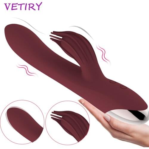 Vibrator G-spot 10 Speed USB Rechargeable Powerful Dildo Rabbit Vibrator for Women Clitoris Stimulation Massage Adult Sex Toys
