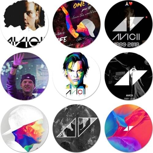 58mm Avicii DJ Tim Bergling Icons Pins Badge Decoration Brooches Metal Badges For Clothes Backpack Decoration