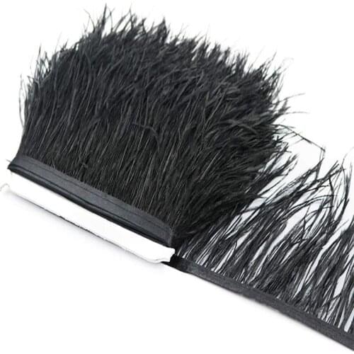 1/2 yard black ostrich feathers Trim DIY feathers for jewelry making crafts Carnival Costume decoration plumas accessories8-10cm
