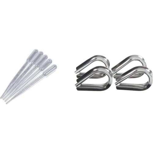 10Pcs 3ML Disposable Plastic Eye Dropper Set Transfer Graduated Pipettes & 4 x 3mm Wire Rope Loop Rope Thimbles