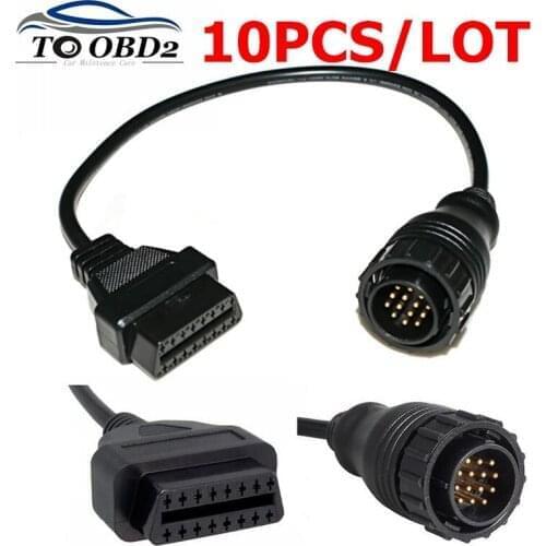 10pcs/lot For Mercedes FOR BENZ Sprinter 14pin to OBD2 16pin DLC Connector 14PIN to OBD OBDII 16 pin adapter Cables