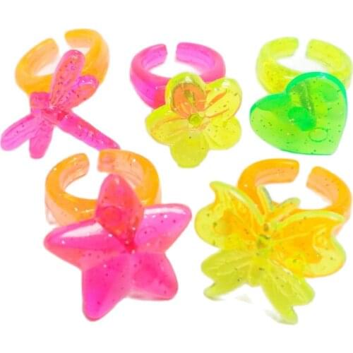 12pc Plastic Girl Kids Mini RINGS AR15 vending Cake Decoration Pinata Filler Supply Novelty Birthday Party Favors Gift Toy Prize