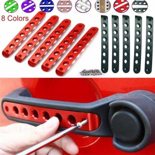 3/5Pcs Aluminum Car Door Grab Handle Trim Strip Cover Bar for Jeep Wrangler