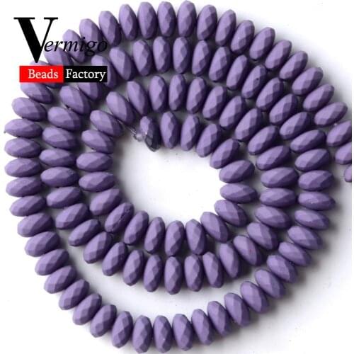 6mm 115pcs Natural Purple Hematite Stone Rondelle Beads For Jewelry Making Abacus Beads Diy Bracelets Jewellery 15'' Wholesale