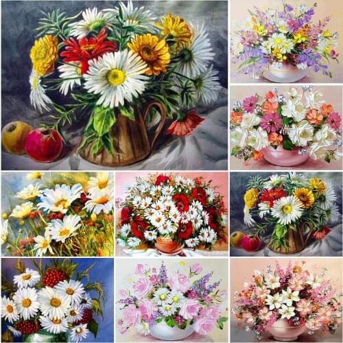5D DIY Diamond Painting Full Drill Flower Vase Kit Embroidery Painting Mosaic Picture Cross Stitch Wall Sticker Home Decoration