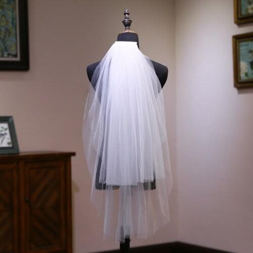Free Shipping Two Layer Tulle Wedding Veils with Comb Boda voile mariage Cheap Wedding accessories Bride Veil matrimonio