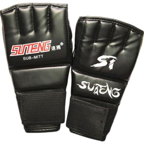 Split-finger Boxing Glove Punching Bag Half-finger Open Glove Palm Breathable Five-finger Leather Split Finger Boxing Mouthguard