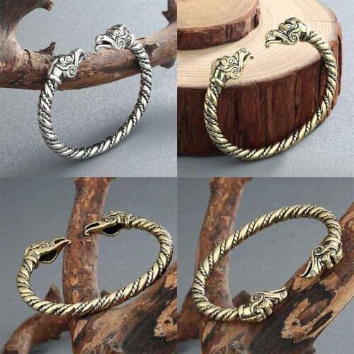 Dragon Bracelet Mens Bangle Pagan Viking Gift High Male Quality Cuff Bracelet