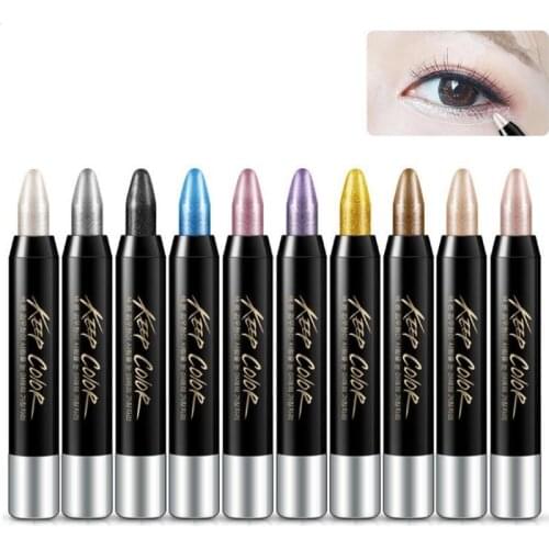 Brand 1 Pcs New Eyeshadow Pencil Beauty Shiny Charming Different Colors Highlighter Cosmetic Glitter Eye Shadow Eyeliner Pen