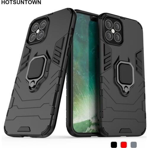 Armor PC Cover Ring Holder Phone Case For iPhone 12 mini 11 Pro XS Max XR X 8 7 6 6S Plus 5 5S SE 2020 5C