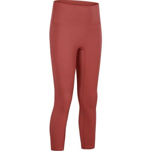 New Style Brushed Bare Sense Non-Awkward Line Sports Pants Buttock Lifting High-waisted Running Sports Fitness Capri Pants