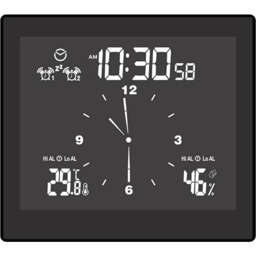 Bathroom Clock Waterproof Digital Temperature Humidity Countdown Time Multifunctional Alarm Clock LCD Screen Hanging Clock Timer