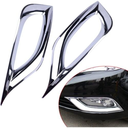 CITALL 1 Pair ABS Chrome Car Front Fog Light Cover Trim Molding Fit for Hyundai Sonata i45 YF 2011 2012 2013 2014 Stytling